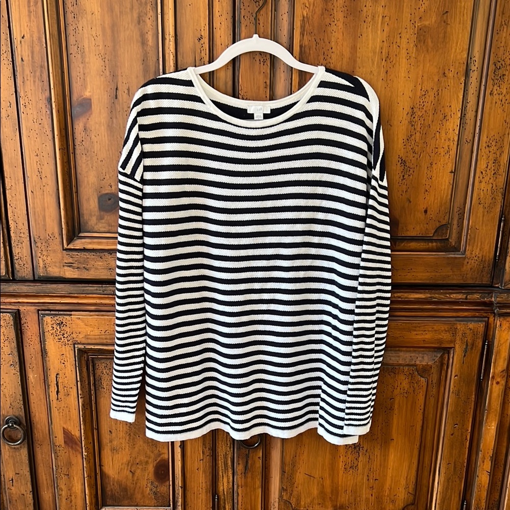 J. Jill Striped Long Sleeve Sweater